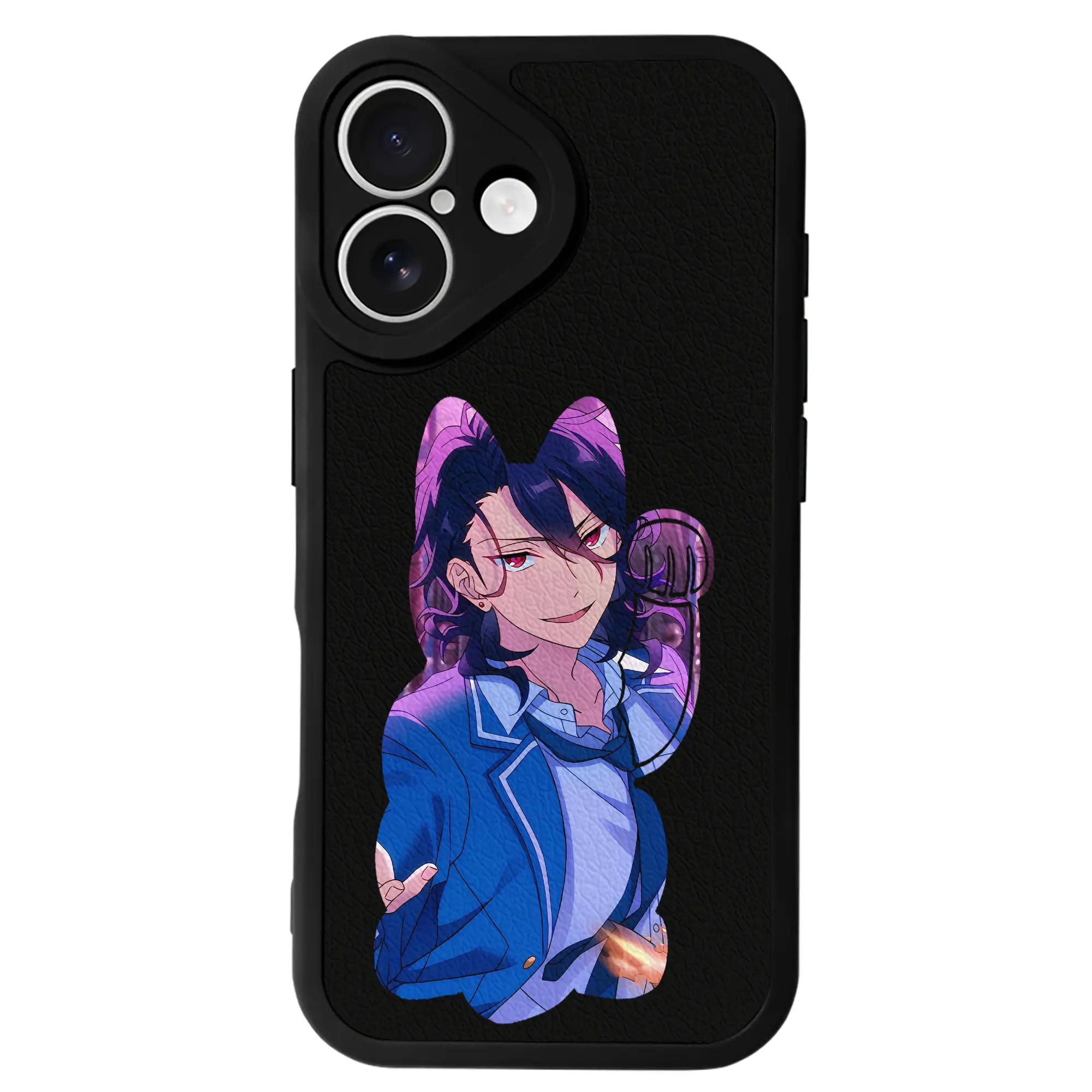 あんさん ぶる グッズ UNDEAD 朔間零 - IPhone 16シリーズ対応 ・ シリコンスマホケース ・ レザー調 ・ 高精度フィット ・ 耐衝撃 ・ ワイヤレス充電対応 ・ 精密カット